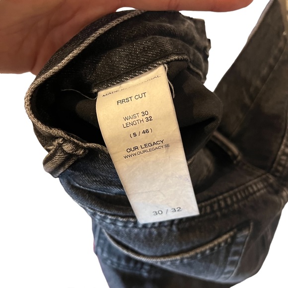 Our Legacy Men’s First Cut Washed Black Button Fly Jeans - Picture 8 of 9